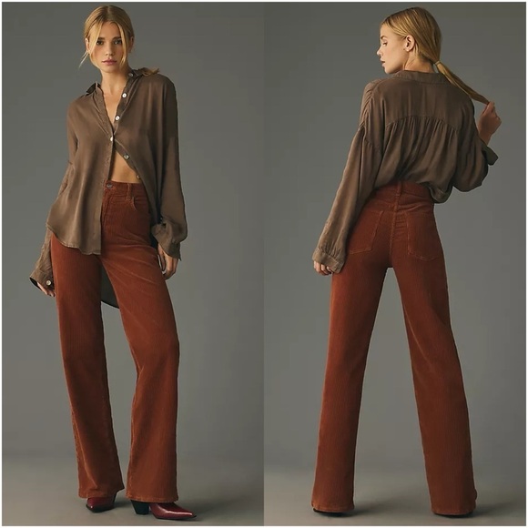 AGOLDE Harper Corduroy Straight Leg Jean In Saddle - Picture 1 of 7